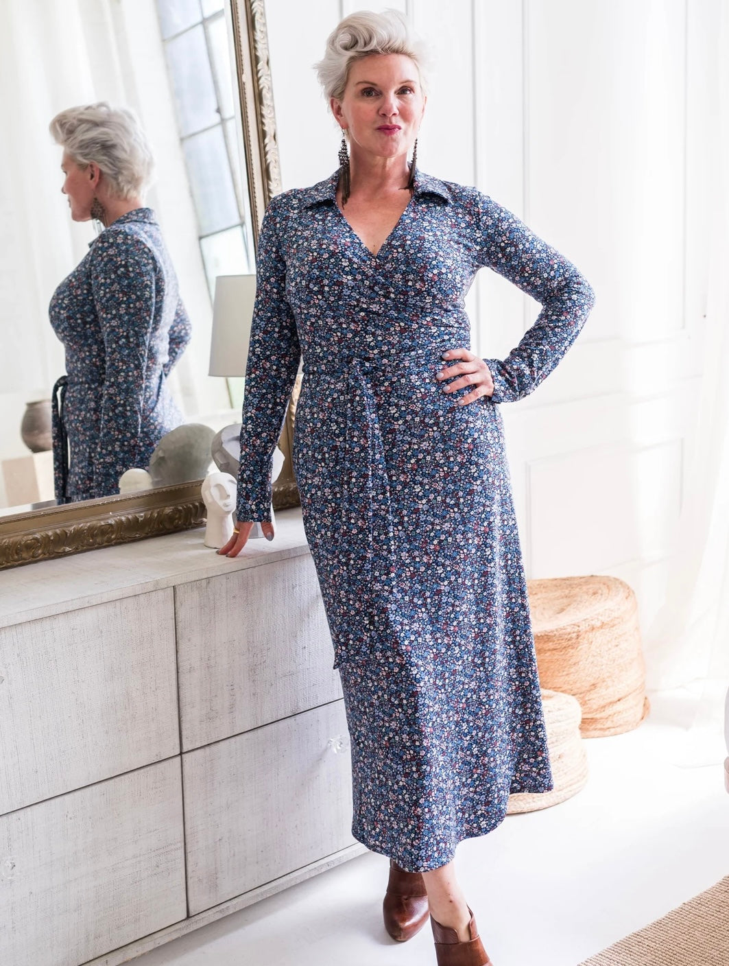 DOTTY Ditzy Print Wrap Dress