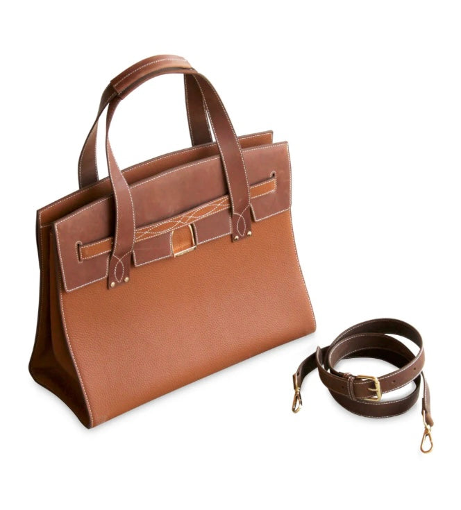 Oakbark & Chrome STABLE Tote in Brindle & Teak