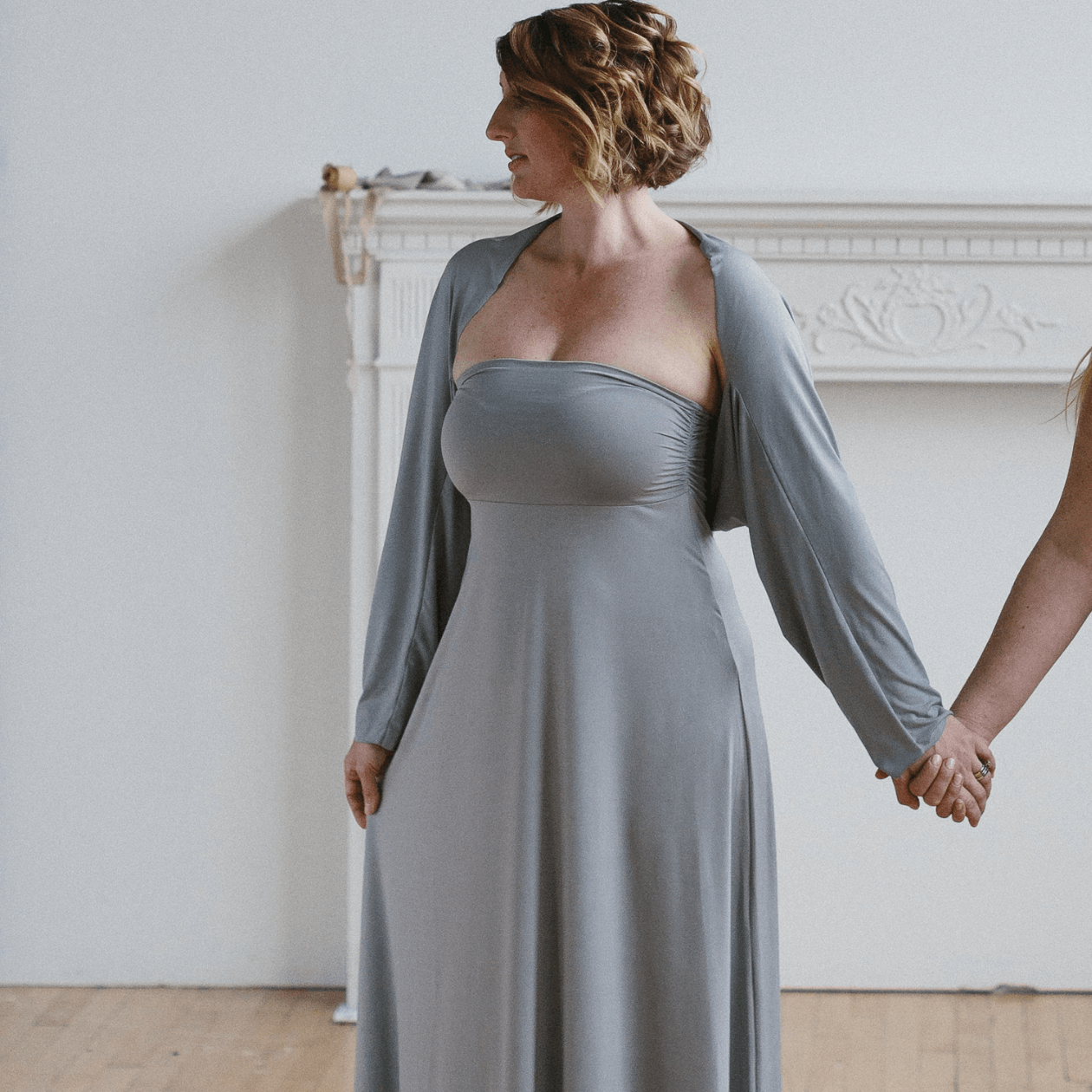HENKAA Viola Maxi Dress - Silver Grey