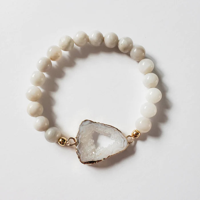 Rock Paper Pretty - Agate Geode Connector Bracelets