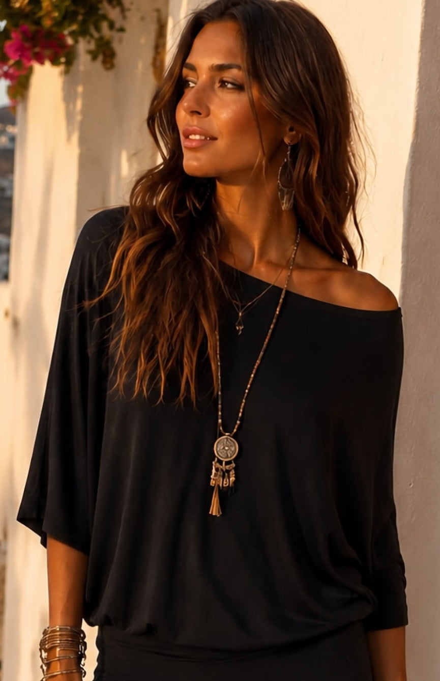 BAZ Malibu Batwing Top with Short Sleeves - PREORDER Fall 2026