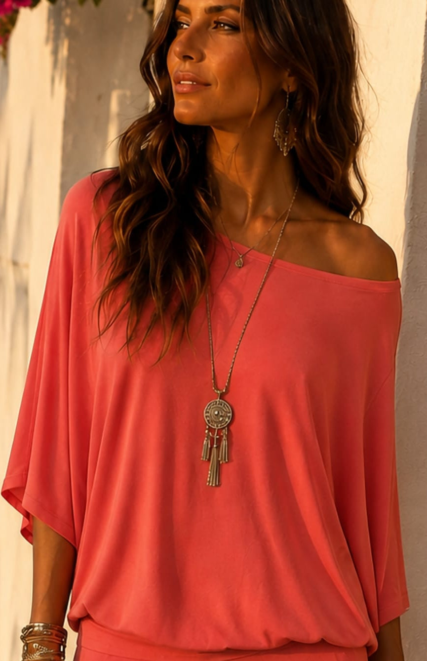 BAZ Malibu Batwing Top with Short Sleeves - PREORDER Fall 2026