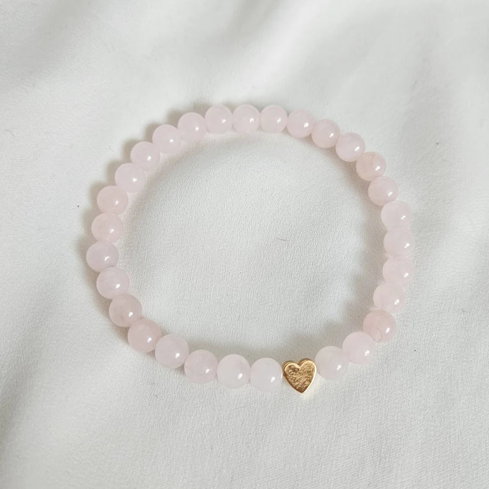 Rock Paper Pretty Sweet Pea Rose Quartz Bracelet