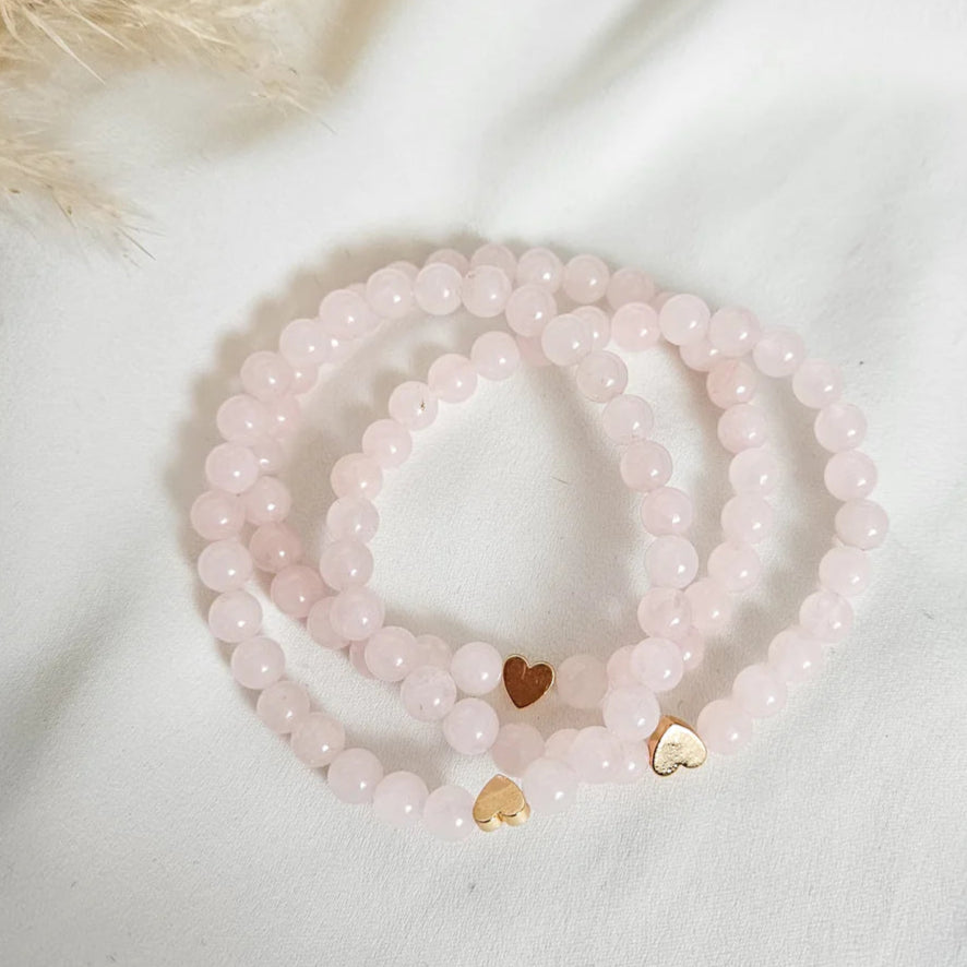 Rock Paper Pretty Sweet Pea Rose Quartz Bracelet