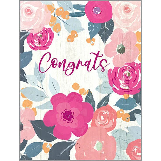 Gina B Designs Congrats Card - Magenta Roses