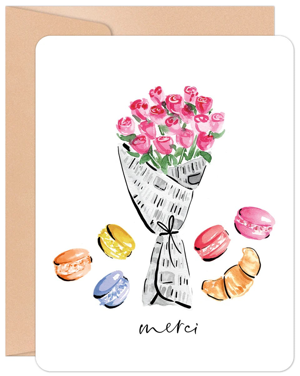 Willow & Ivy Press MERCI BOUQUET Thank You Card