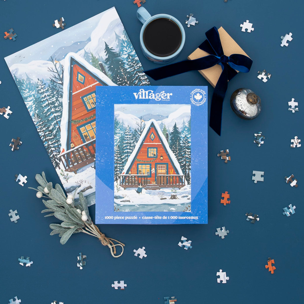 Villager Puzzles - MIDWINTER RETREAT 1000-Piece Puzzle for Adults Designed in Canada by Nicolle Lalonde