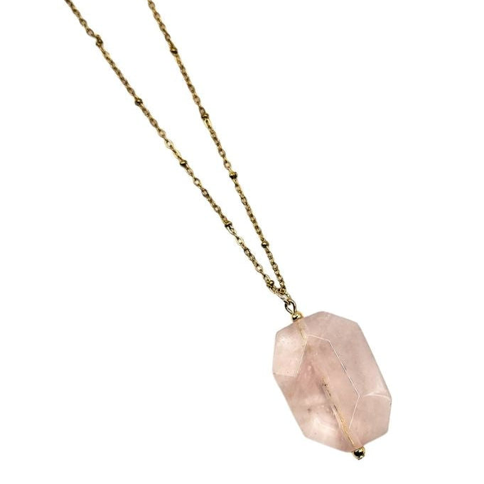 Mayuri's Beads - ROSE QUARTZ Radiance Pendant Necklace