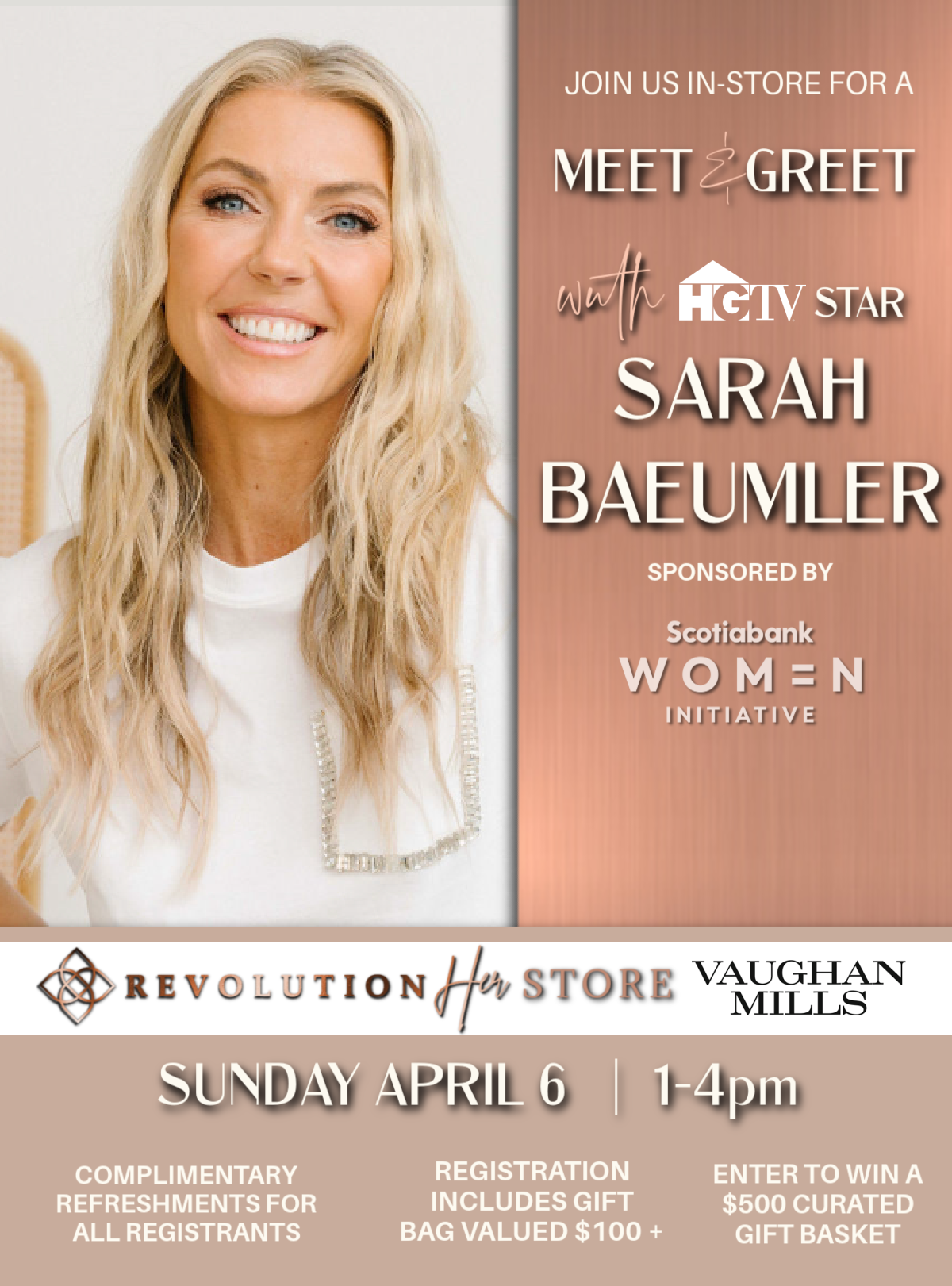 Meet & Greet with Sarah Baeumler (April 6 - Vaughan Mills)