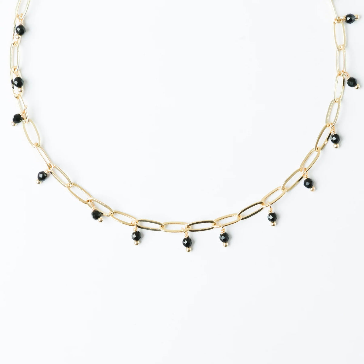 Savuti PAPERCLIP ONYX Drop Necklace