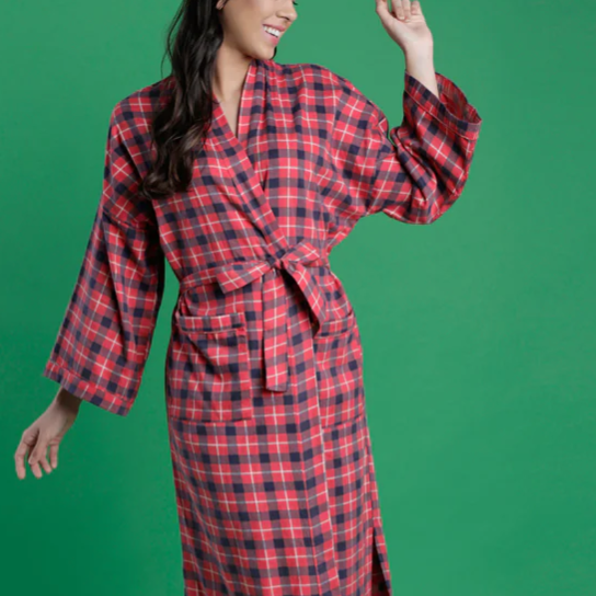 Mahogany PLAID Flannel Robe