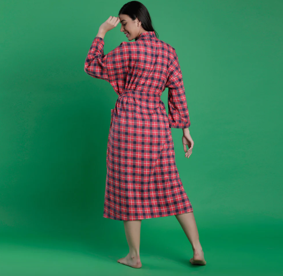 Mahogany PLAID Flannel Robe