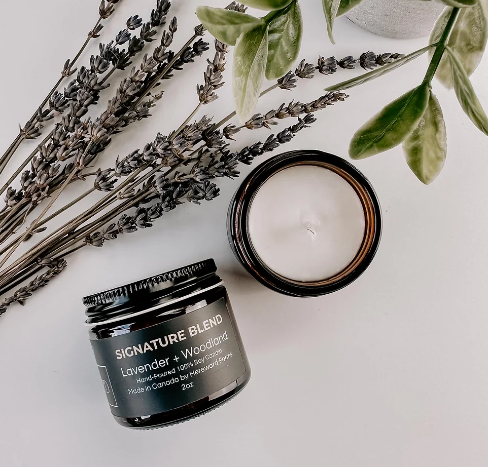 Hereward Farms Signature Blend Soy Candle with Lavender + Woodland