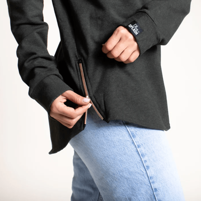 Olive + Splash Long Swoop Bamboo Hoodie