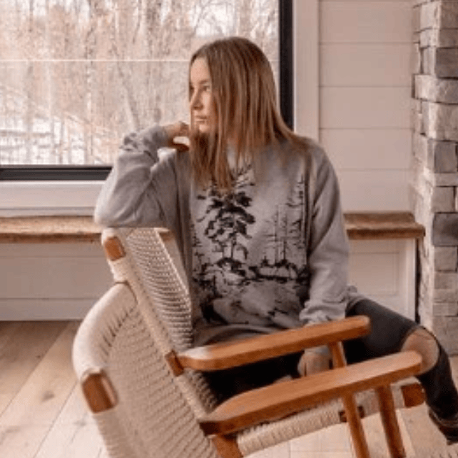 Canoe & Lake Woods PATH IN THE WOODS Raglan Crew Sweater