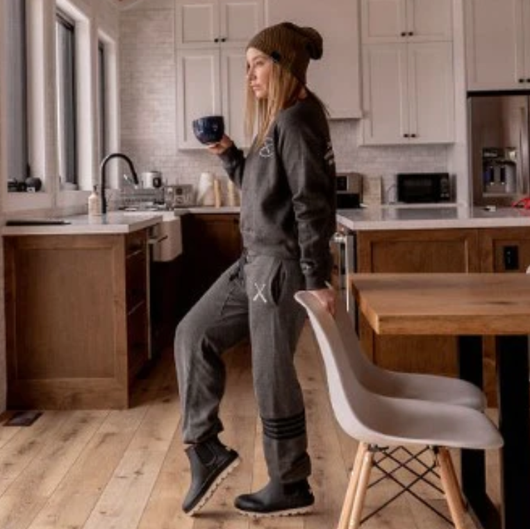 Canoe & Lake CHARCOAL Crop Crew Sweater