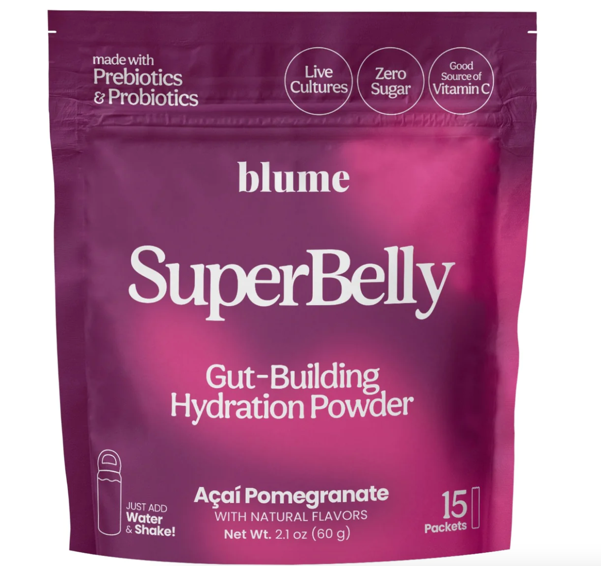 BLUME SuperBelly Acai Pomegranate Hydration Powder