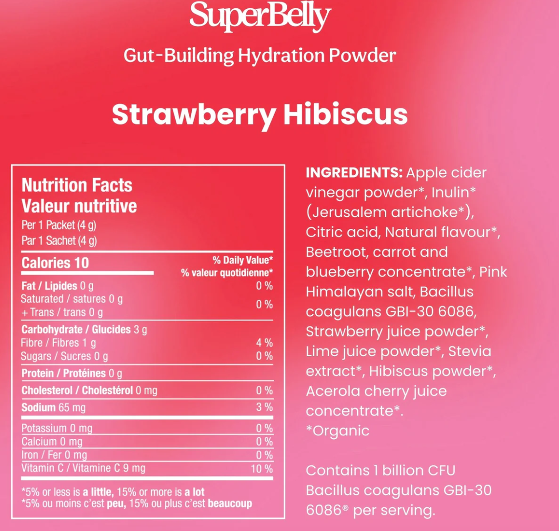 BLUME SuperBelly Strawberry Hibiscus Hydration Powder