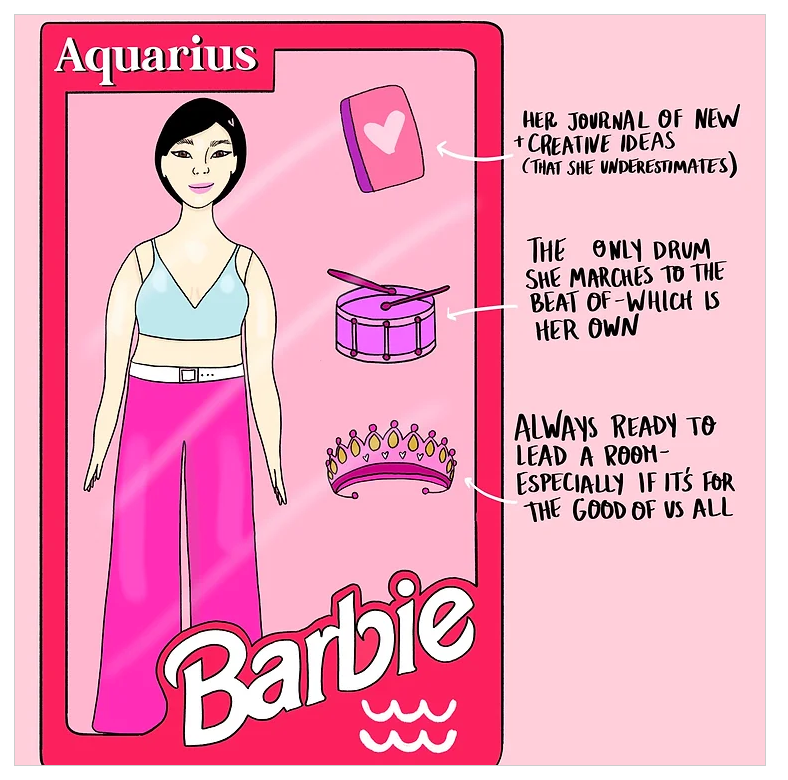 Stephanie Chinn Art Greeting Card - Barbie Astrology Birthday Cards