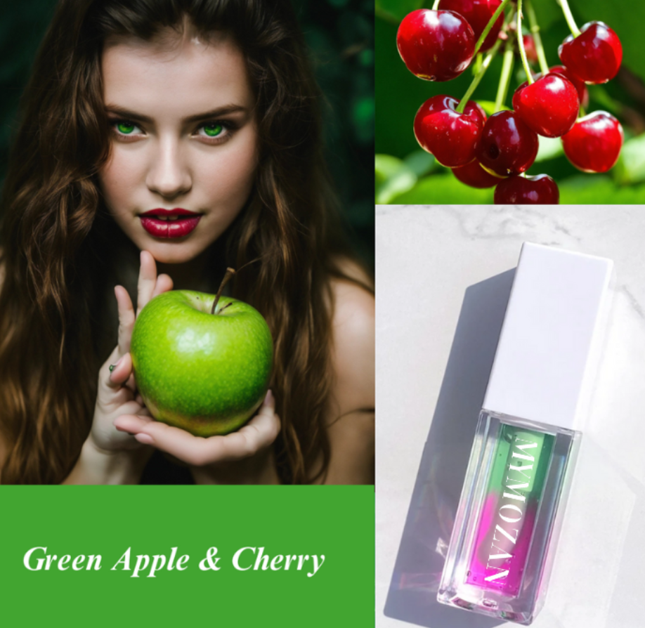 MYMOAZN Vegan Lip Oil - Green Apple Cherry
