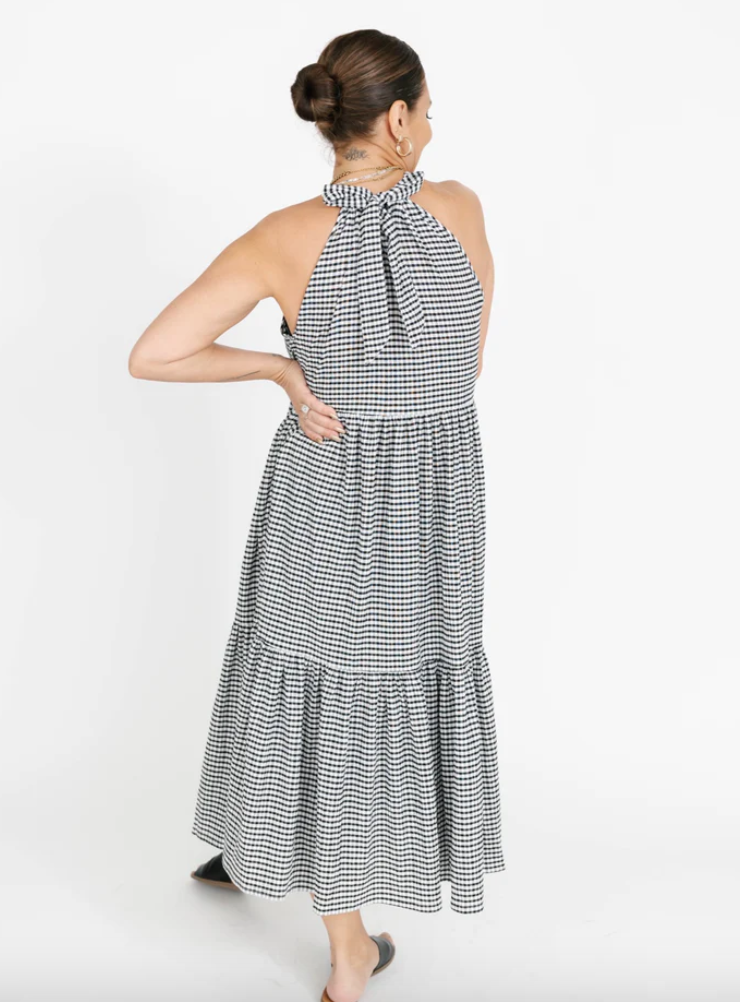 Smash & Tess Valentina Black + White Gingham Maxi Dress