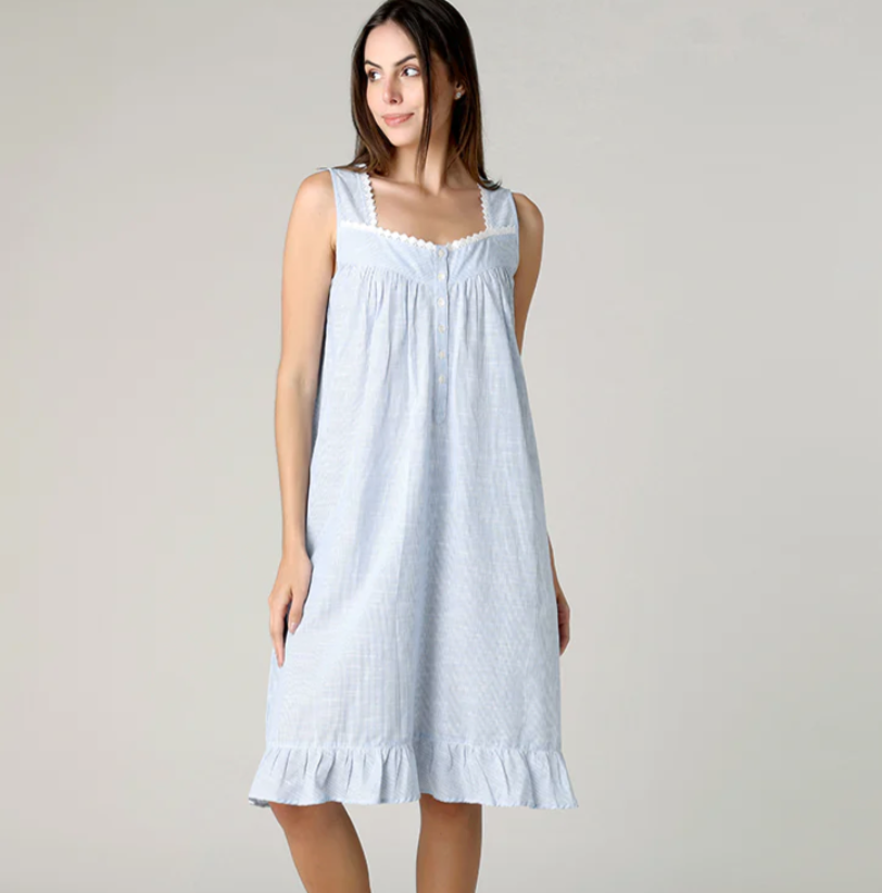 Mahogany CHAMBRAY Striped Nightgown