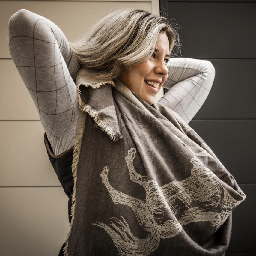 Oakbark & Chrome Blanket Scarf