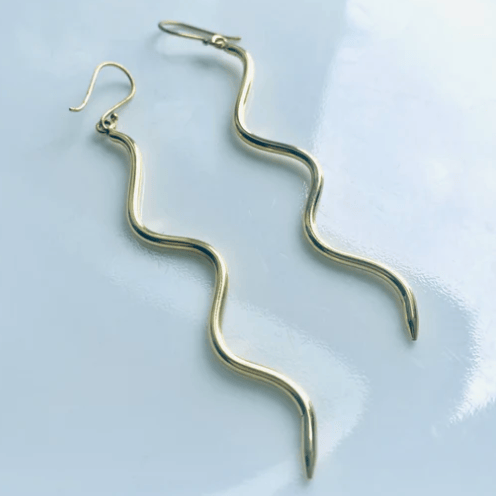 Love Not Fear SERPENTINE Brass Earrings