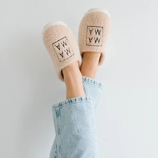 MAMA Slider Slippers in Oat Latte