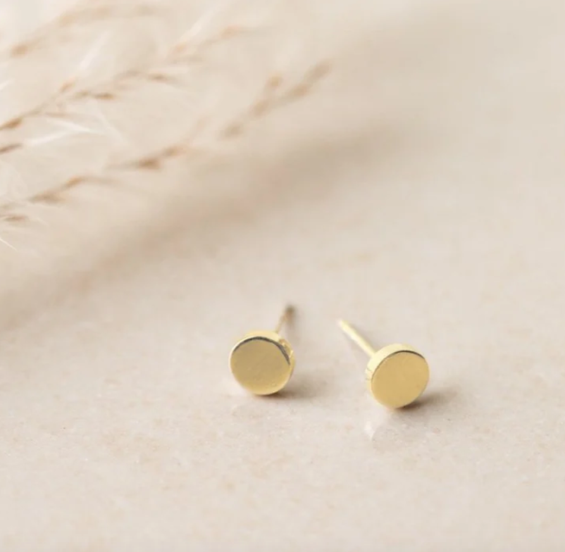 Shiny Soul Creations - Gold Flat Circle Studs