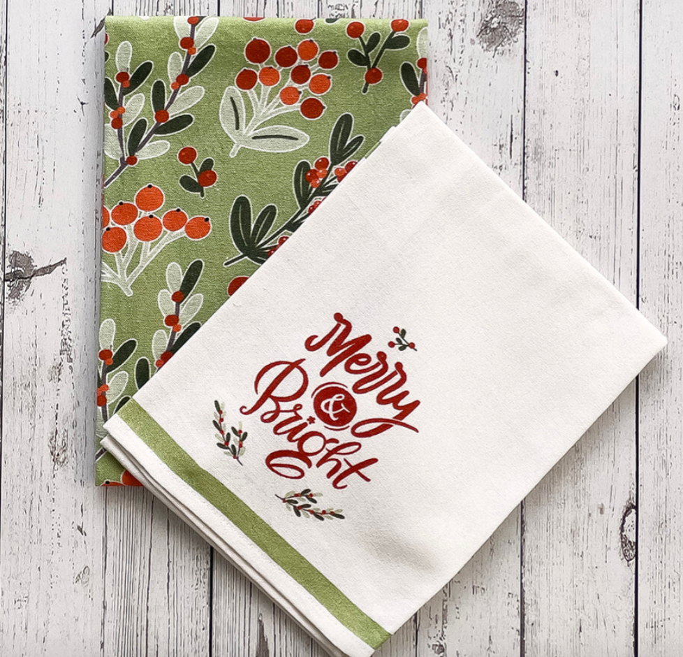 Mahogany BE MERRY Kitchen Towel