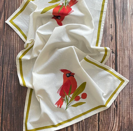 Mahogany CARDINAL Floursack Kitchen Towel