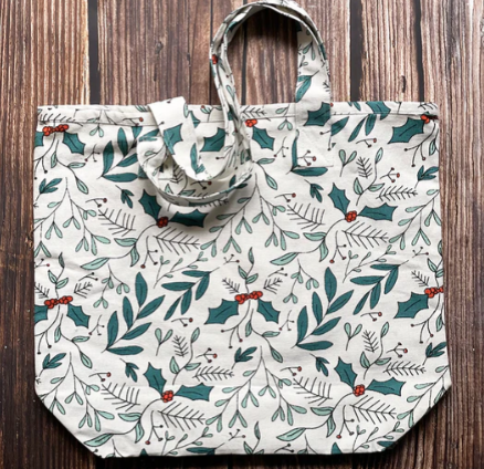 Mahogany CHRISTMAS LEAVES Tote Bag