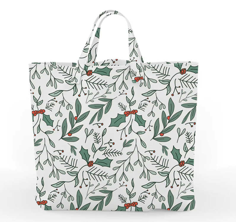 Mahogany CHRISTMAS LEAVES Tote Bag