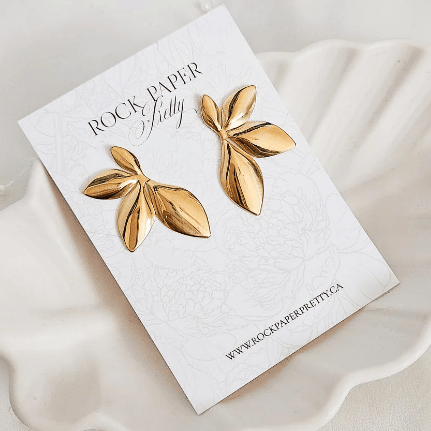 Rock Paper Pretty - Golden Petal Earrings