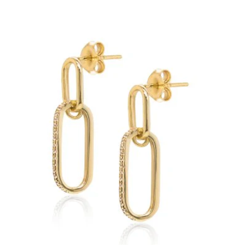 Sarah Baeumler Paperclip Link Stud Earrings