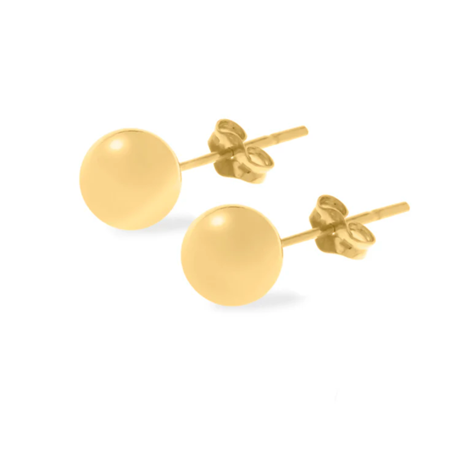 Crafted By CITRUS - Yellow Gold Ball Stud Earrings