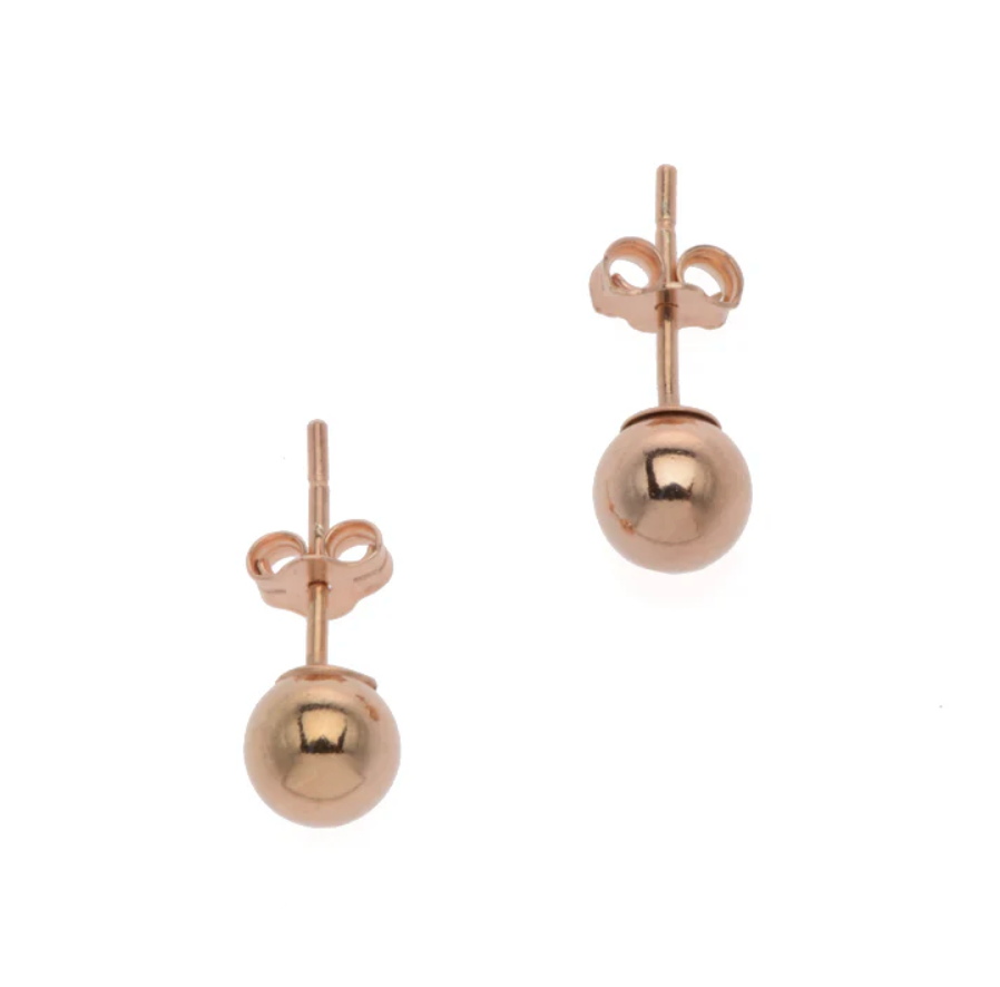 Crafted By CITRUS - Rose Gold Ball Stud Earrings