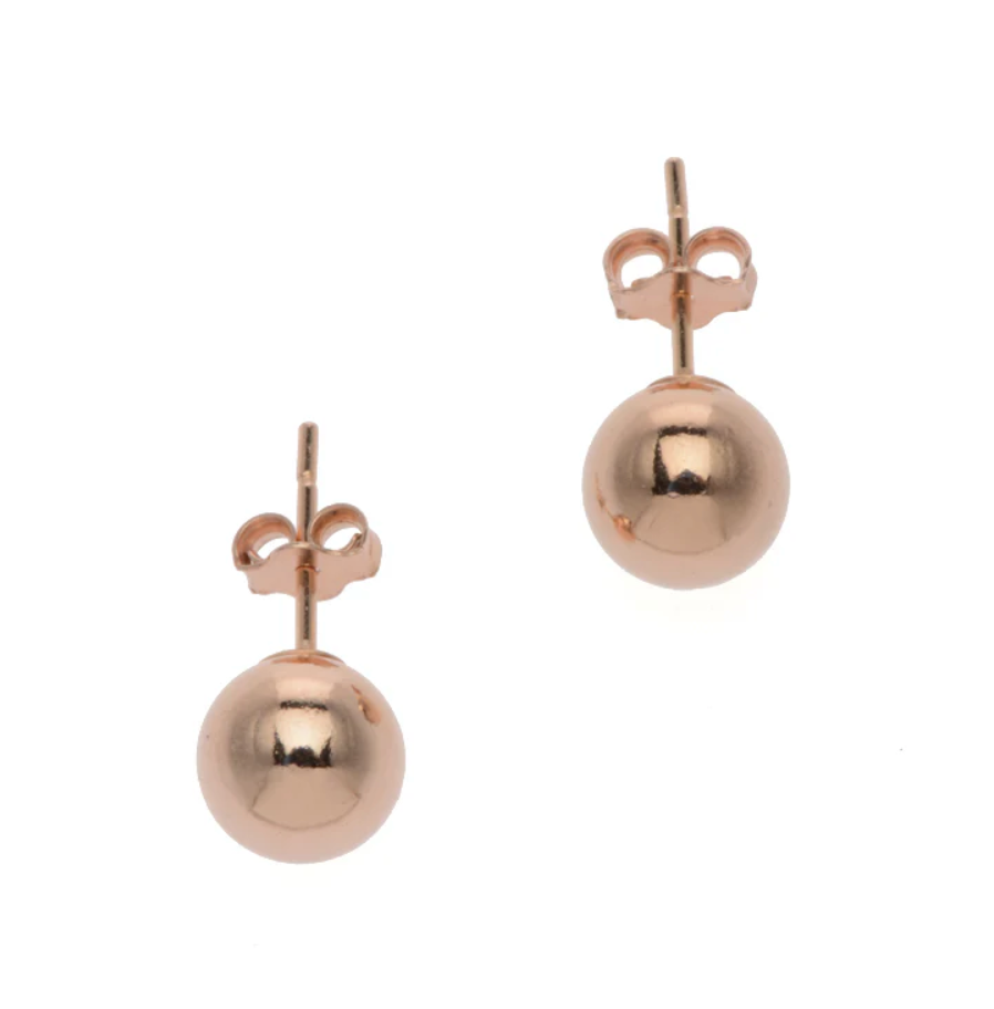 Crafted By CITRUS - Rose Gold Ball Stud Earrings