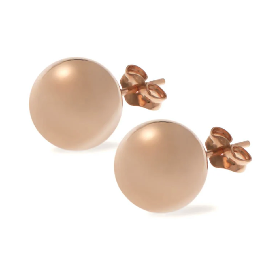 Crafted By CITRUS - Rose Gold Ball Stud Earrings