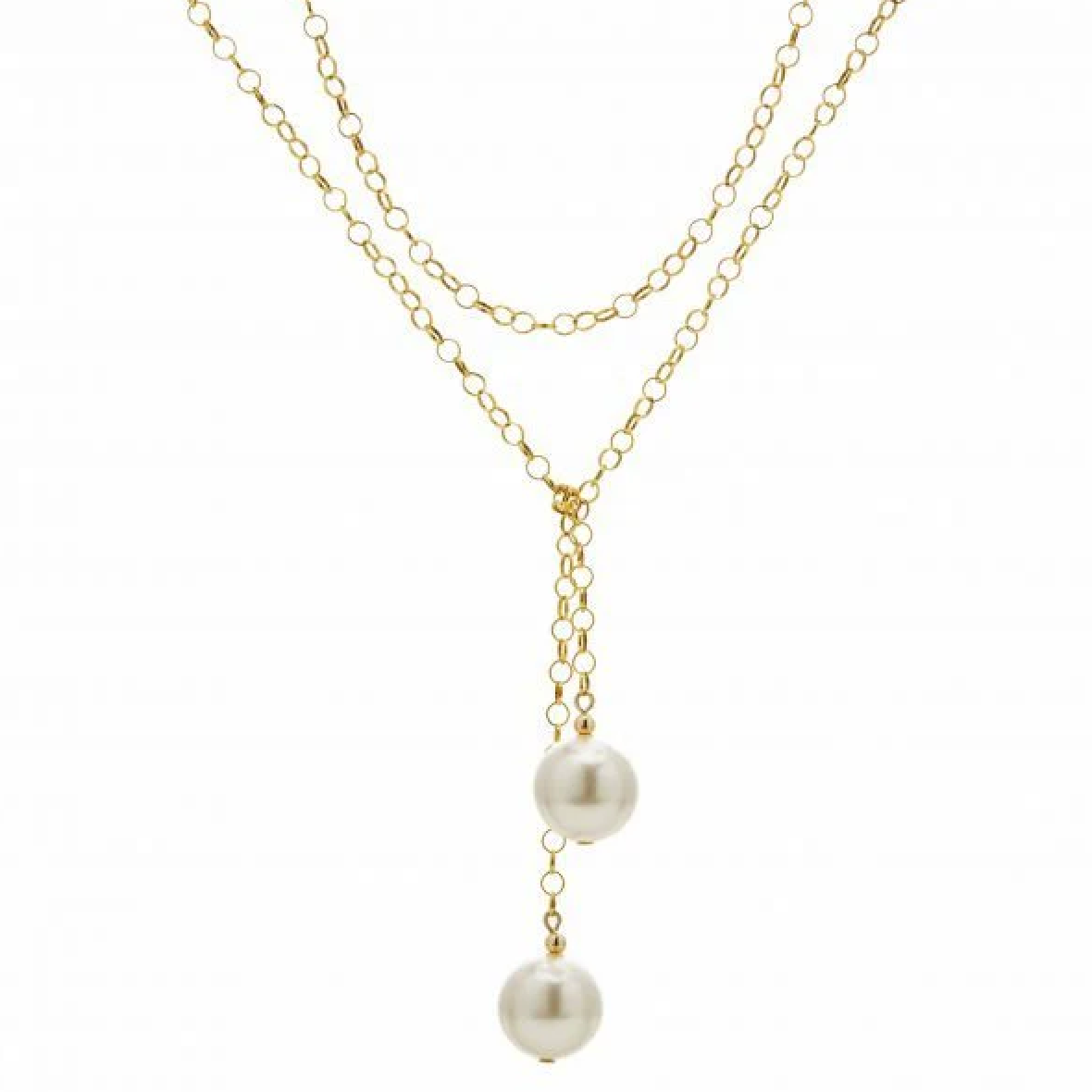 KLAS SQUARED Drop Pearl Wrap Necklace