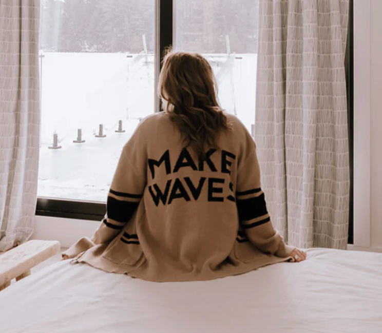 Canoe & Lake “Make Waves” Dockside Cardigan