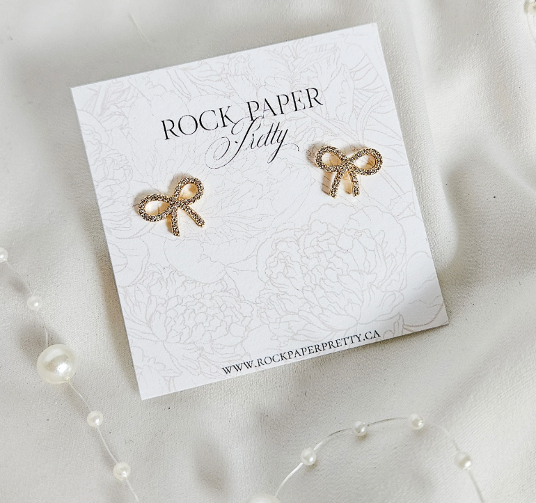 Rock Paper Pretty - Sparkle Bow Studs