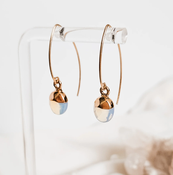 Rock Paper Pretty - Dew Drop Opalite 14k Gold Filled Earrings