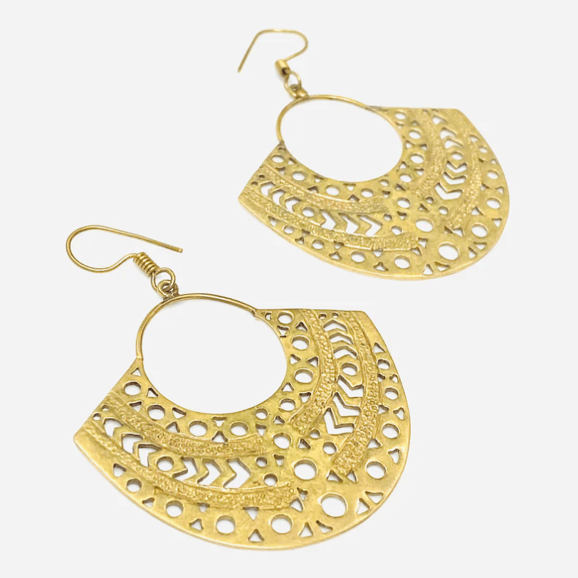 Love Not Fear NEFERTITI Brass Earrings