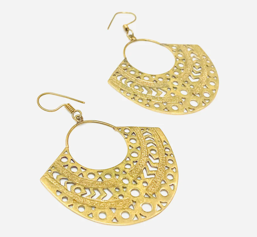 Love Not Fear NEFERTITI Brass Earrings