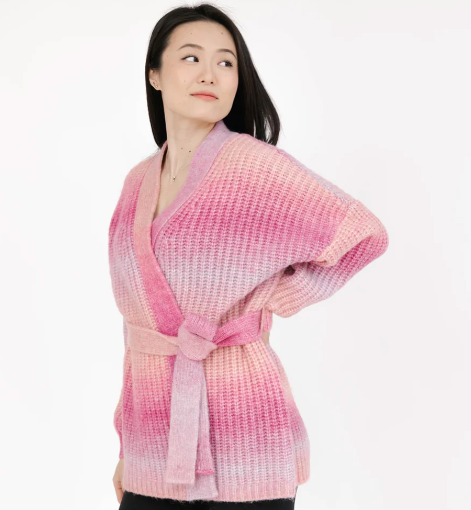 Smash & Tess SERENA Wrap Cardigan in Ombré Pink