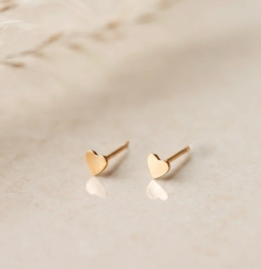 Shiny Soul Creations - Gold Beloved Heart Stud Earrings