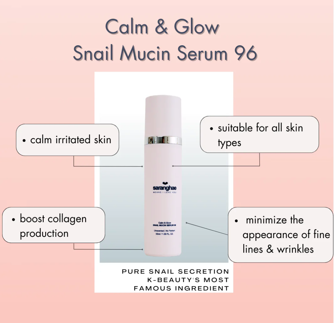 SARANGHAE SKIN Calm & Glow Snail Mucin Serum 96