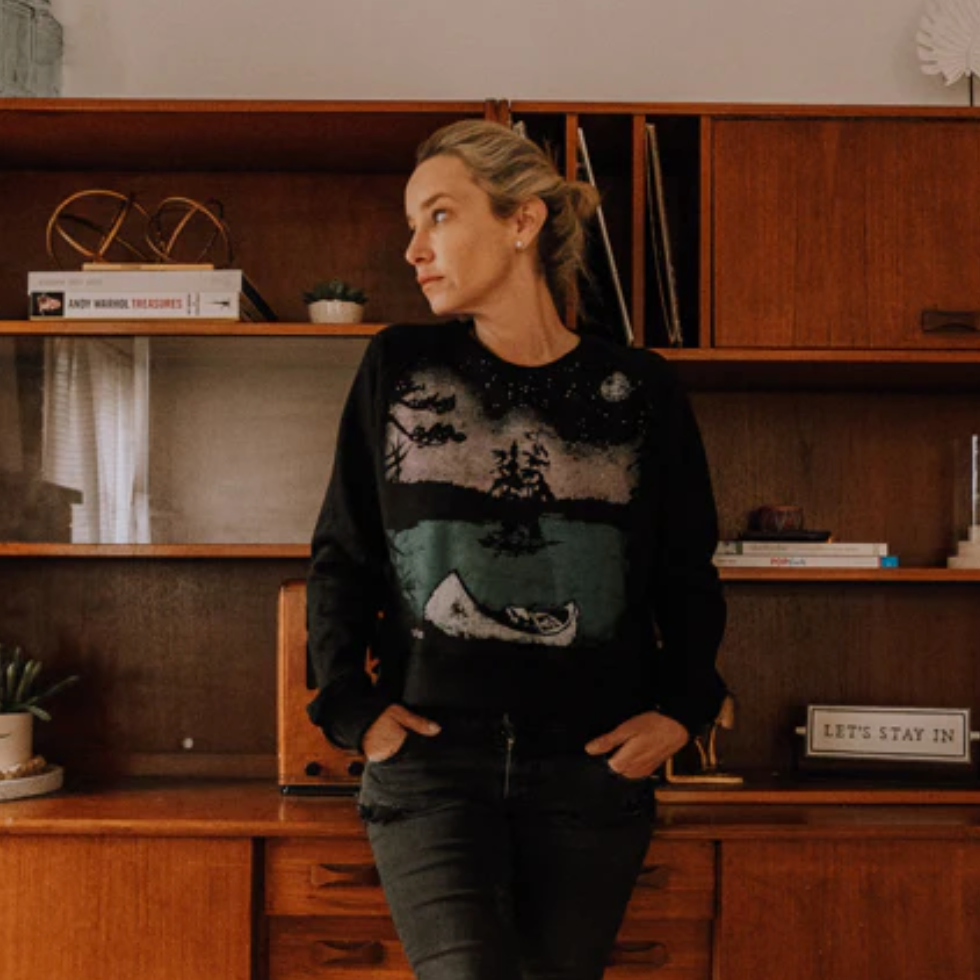 Canoe & Lake "Overcome Anything" Crop Crew Sweater